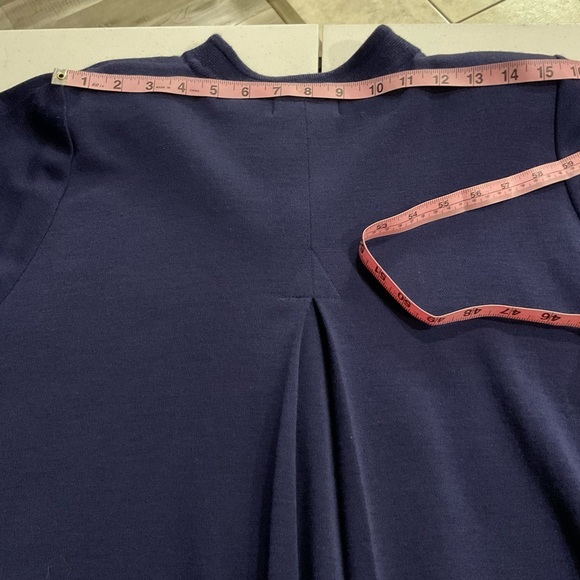 Vintage Liz Claiborne Wool Blend Dress Button Up Blue Sweater Back Pleat… - Picture 9 of 15